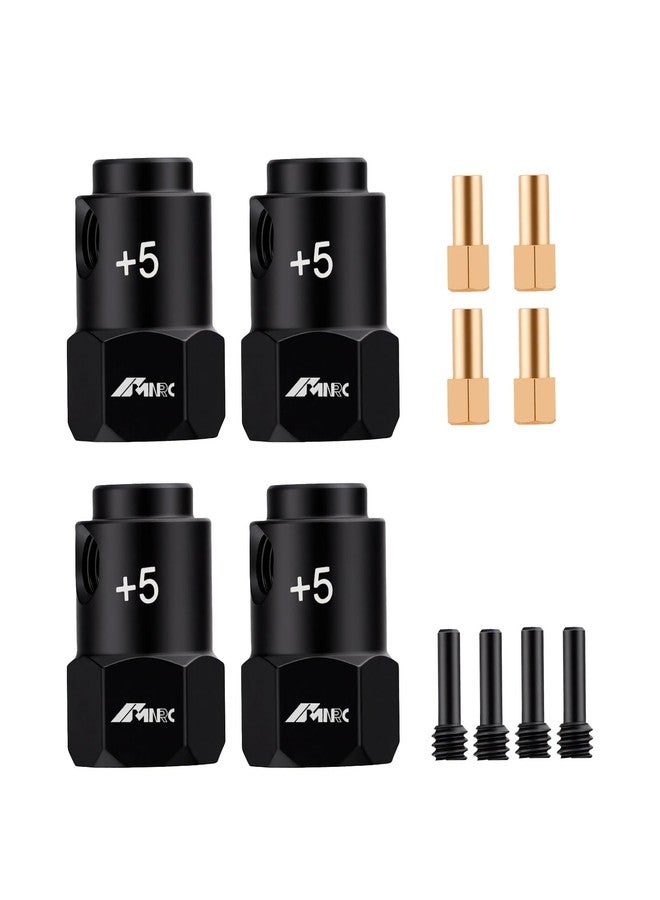 NMNRC 4pcs Black Stainless Steel Wheel Hex hub +5mm Extenders Compatible with 1/18 TRX4M High Trail TRX-4M Upgrades Part - Image 1